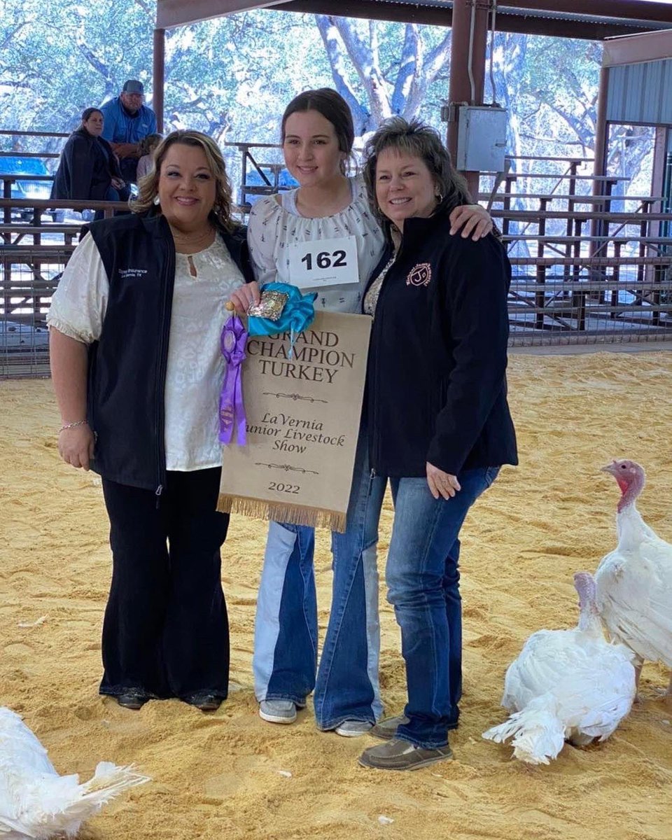 laverniaffa's tweet photo. La Vernia Junior Livestock Show Turkey show results:

Grand Champion (Hen): Madisyn Mooney
Reserve Grand Champion (Tom): Madisyn Mooney
Reserve Champion Hen: Victoria Heinsohn
Reserve Champion Tom: Dillon Gray
Champion Sr Showman: Dillon Gray
Champion Jr Showman: Madisyn Mooney https://t.co/p7hFPkMn7s