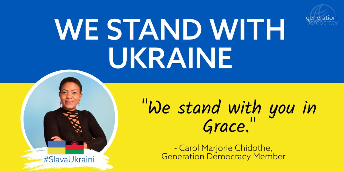 IRIGenDem's tweet photo. .@IRIGenDem members from Malawi 🇲🇼 like @Carol_Marjo stand with our friends in #Ukraine 🇺🇦 for peace and democracy. 

#SlavaUkraini https://t.co/8bcJfuIX4H