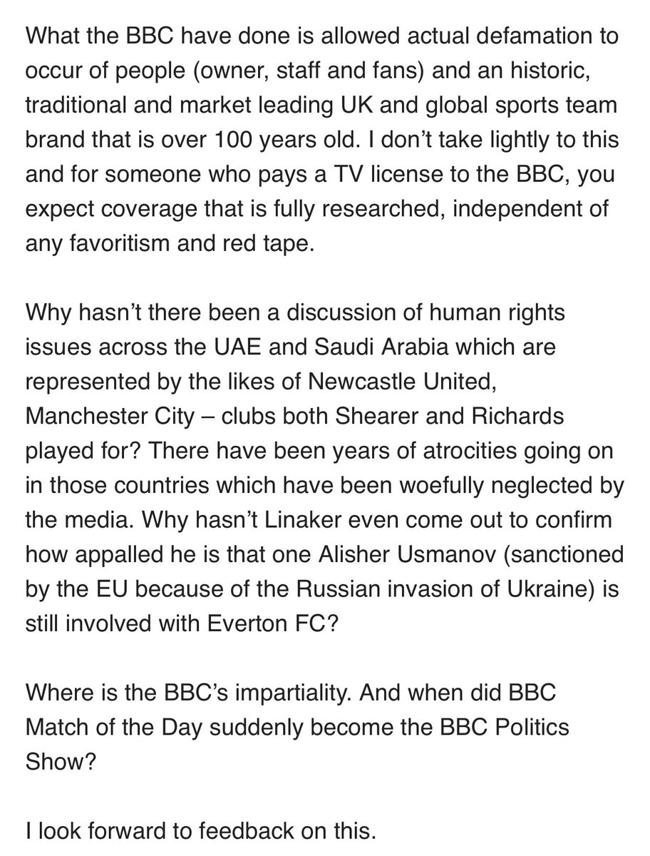 VialliChelseaFC's tweet photo. Here’s my complaint @Ofcom - one of many about @BBCMOTD I suspect……

#CFC #ChelseaFC #ThankYouRoman https://t.co/XkiL1atlTx