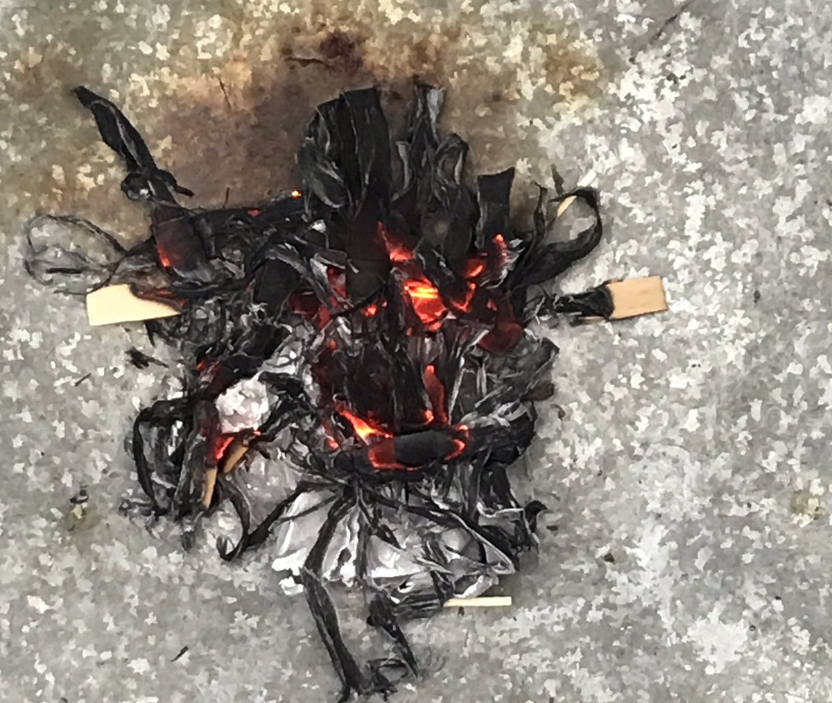 Rachelb105's tweet photo. A new experience here, creating ash for #AshWednesday I’d only read about it before in @FictionFox diocese of Lindchester books! Amazed it worked, and grateful to Paul for guidance #ashing #dust #prayer @TuffleyStG https://t.co/sZ4fY0cBns