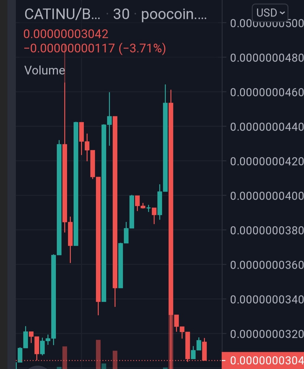 Taking a punt on <a href="/CatCoinInuBSC/">CatCoin Inu</a> here, looks to have bottomed out and due a strong reversal. #SAFU dev that's known in the space and some big influencers behind it. Potential #Moonshot 🚀

📱 TG: t.me/CatCoinInu
📈 Chart: poocoin.app/tokens/0x3d565…

#BinanceSmartChain