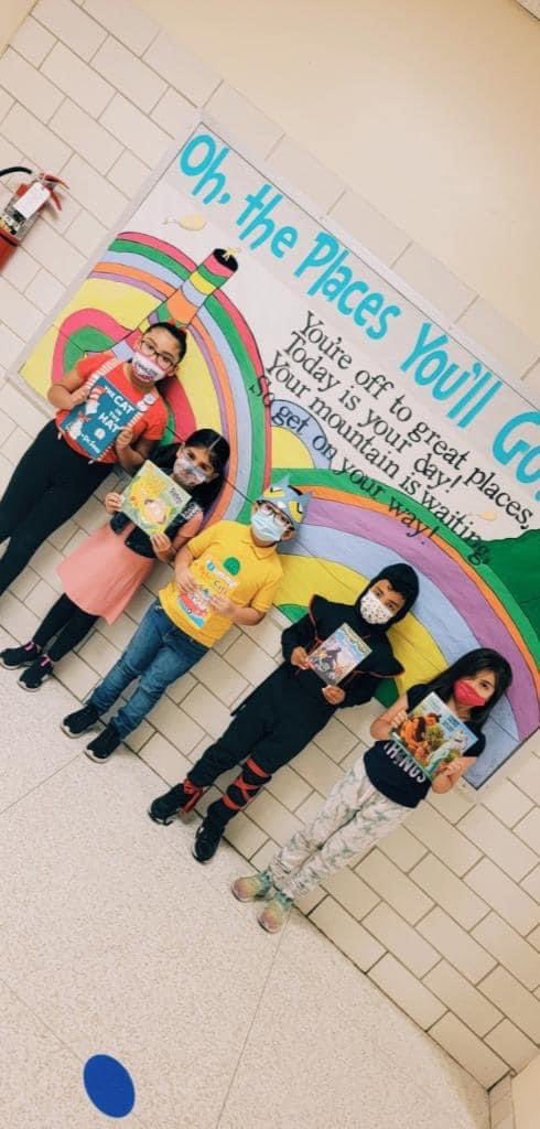 SIC_Schools's tweet photo. Gates Elementary celebrates #ReadAcrossAmericaDay. Ms. Prado, Ms. Saenz,  Ms. Grijalva and students made sure to celebrate their love of reading by dressing up as their favorite storybook character. #txed @SAISDFoundation  @SA_MindshiftED  @SAISD  @DCATexas https://t.co/y01X6wIzeb