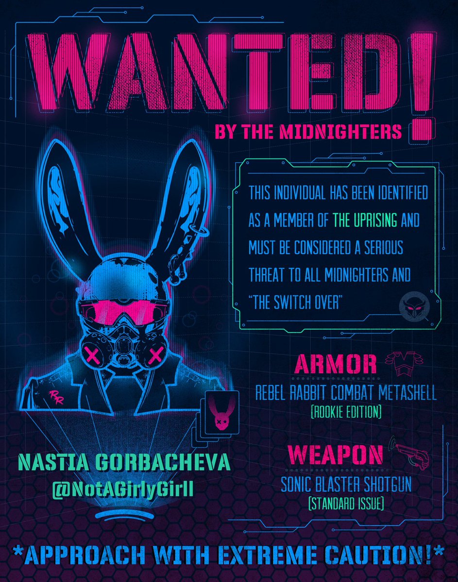 Midnightrs2028's tweet photo. ATTENTION MIDNIGHTERS!
@notagirlygirll aka “Nastia Gorbacheva ” is proving to be a formidable and crafty opponent.
Keep watch on this particular #RebelRabbit until it is time for #TheMidnightHour and our first of many victories over the #RebelRabbits!
#MostWantedRebel https://t.co/qXvxDTWMCJ