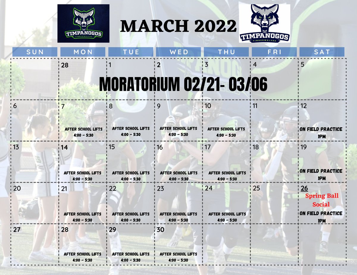 As always don't say you didn't know. Here is March's calender. Stay tuned for more details on our Spring Ball Social.