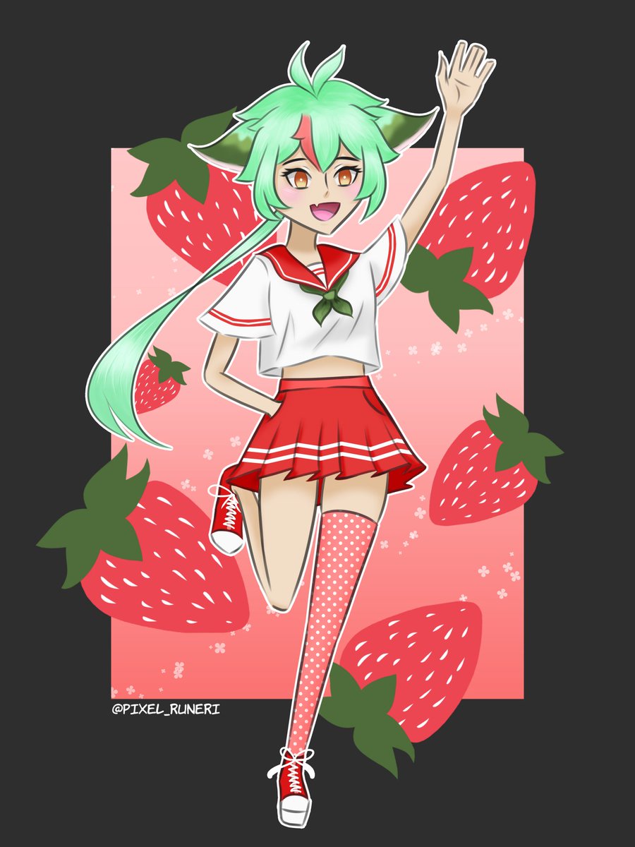 pixel_runeri's tweet photo. 🍓❤️🍓#sucrose #genshin https://t.co/5pRYAYKEsF