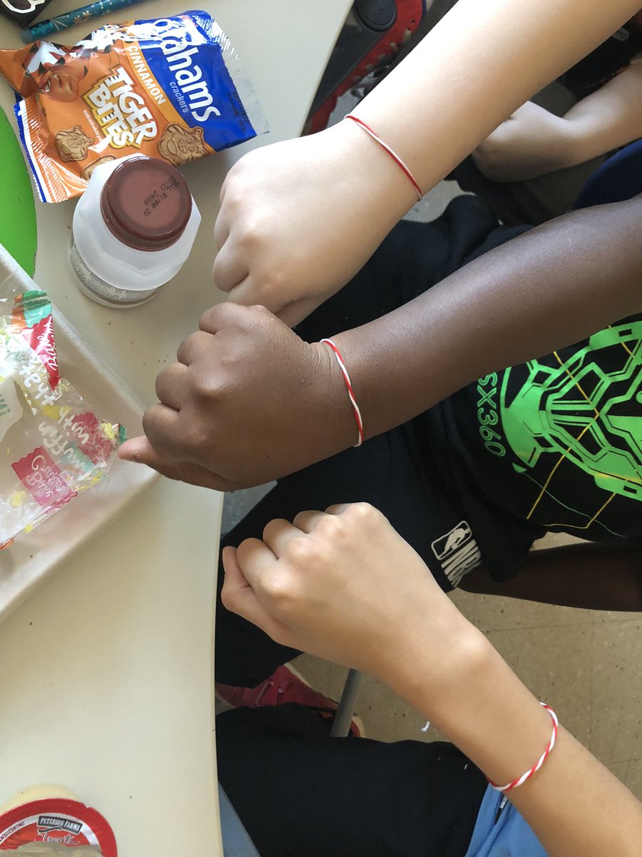 MrsStefanik's tweet photo. #uniqueday One of our Stefanik Stars who moved here from Greece shared a tradition today that makes her unique and at lunch bunch we created bracelets! https://t.co/vjMJVA9tyd