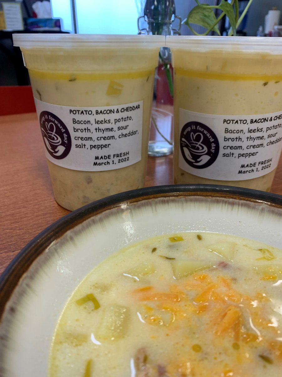 The Doorway (@thedoorway) on Twitter photo It's #SoupItForward day & to recognize the day a long-time #soupsister & friend of ours brought by Potato Bacon and Cheese soup for our participants. She also brought containers to take and pass along to others!
#community #yyc #soup #food #yycfood <a href="/Soup_Sisters/">Soup Sisters</a> It's #SoupItForward day & to recognize the day a long-time #soupsister & friend of ours brought by Potato Bacon and Cheese soup for our participants. She also brought containers to take and pass along to others!
#community #yyc #soup #food #yycfood <a href="/Soup_Sisters/">Soup Sisters</a>