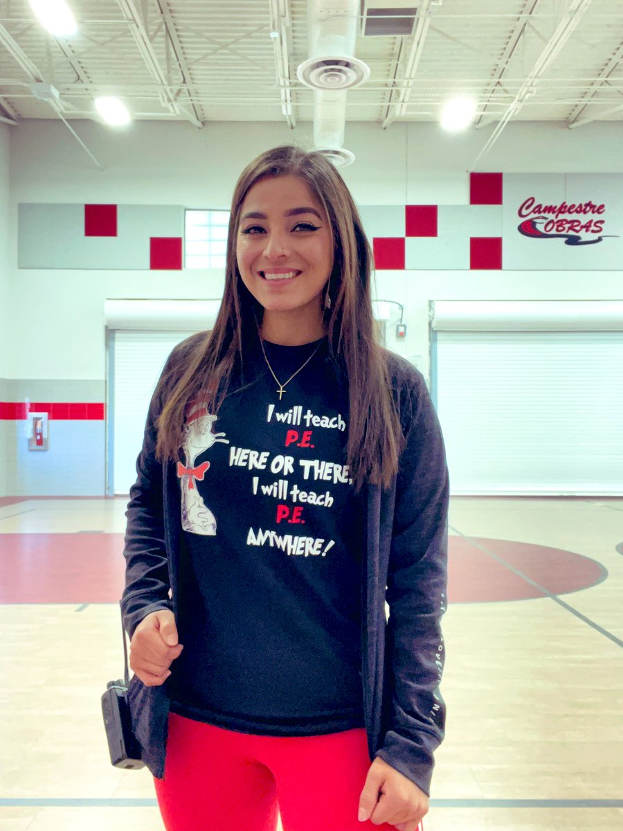 I will teach P.E. here or there, I will teach P.E. anywhere! ♥️🖤♥️🐍 #TeamSISD #DrSeuss #DrSeussDay #PhysEd #conganas #SISD #coaching