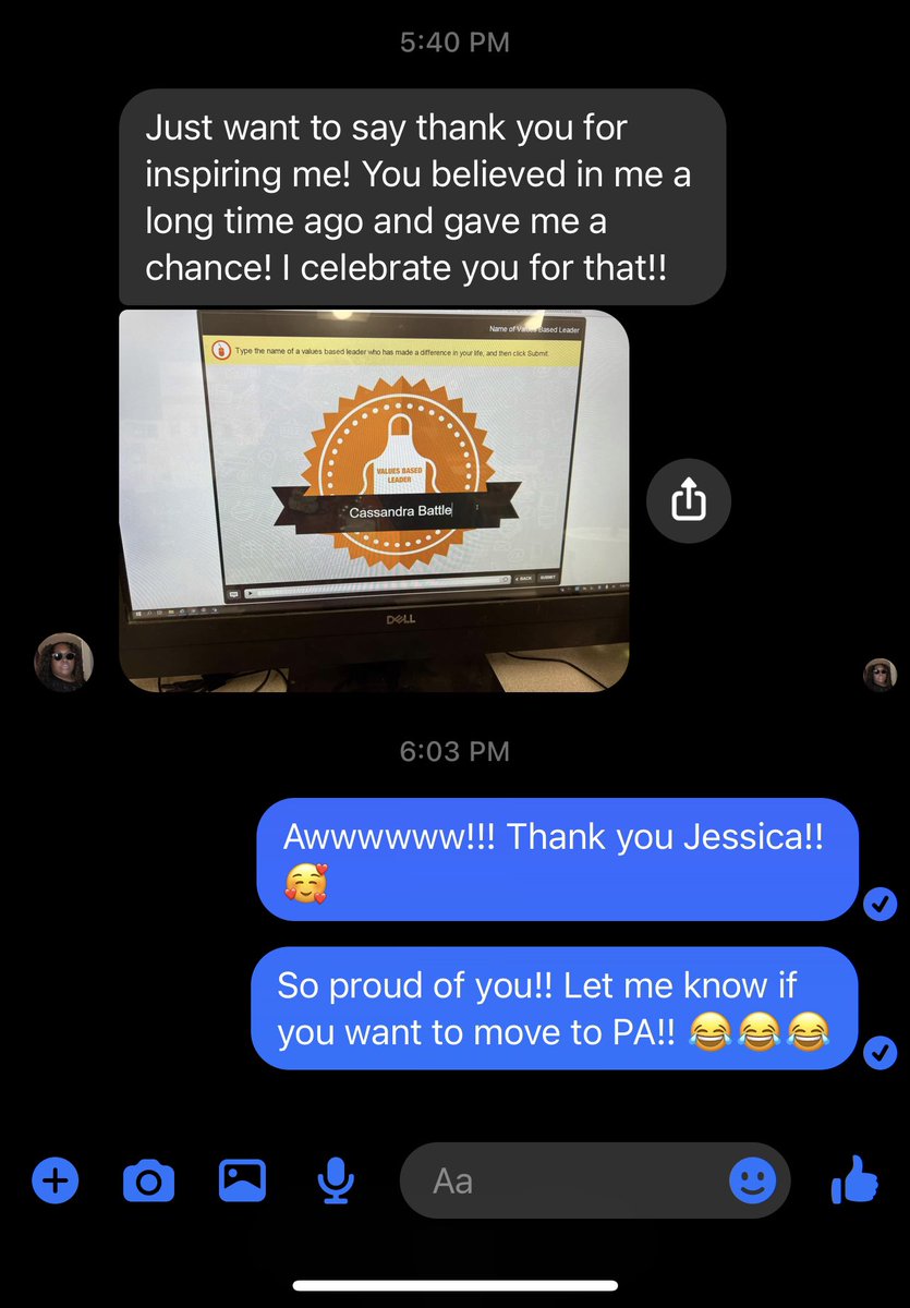 I have been working at <a href="/HomeDepot/">The Home Depot</a> a total of 27 years. On occasion I get a message from one of my former associates/mentees that makes what I do so worth it. Never know who you will inspire. #livingthevalues #HDvalues Love what I do!! 🧡