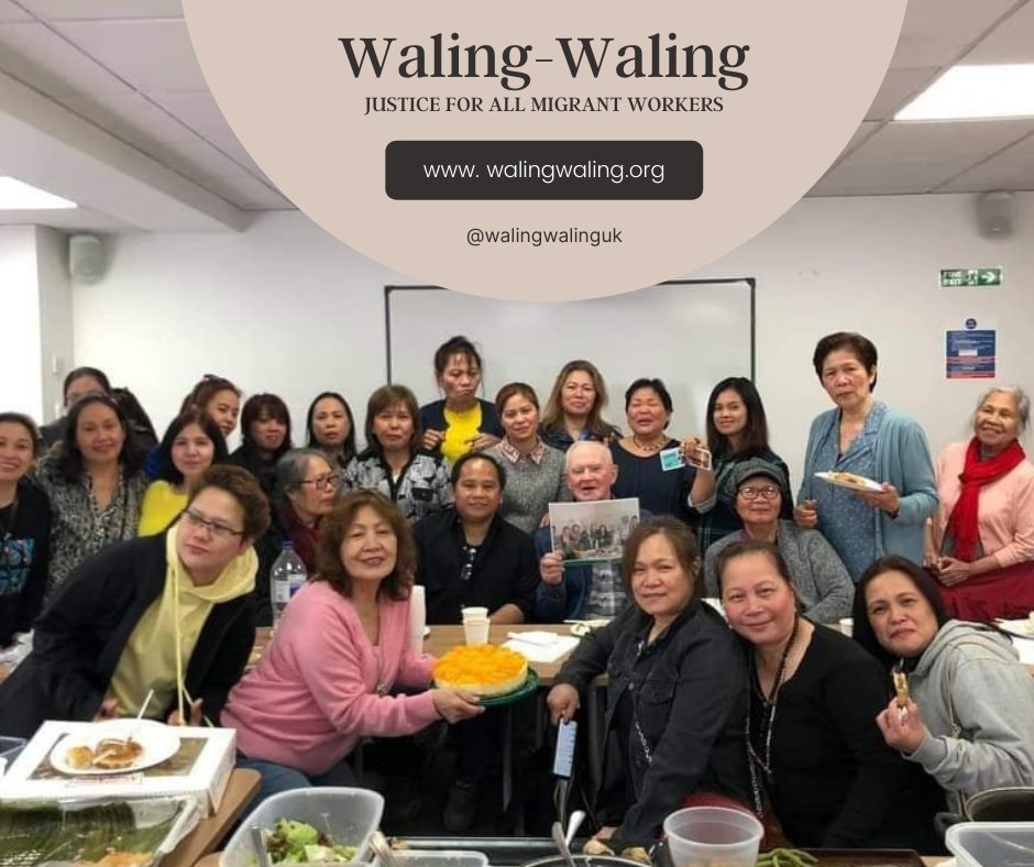 Waling - Waling
Justice for all Migrant Workers &amp; their Families
Domestic Workers are not Slaves, Servants, Maids or Family Members

Check our website: walingwaling.org

#walingwalinguk #walingwalingorganisation #justiceformigrantworkeres #domesticworkersarenotslave