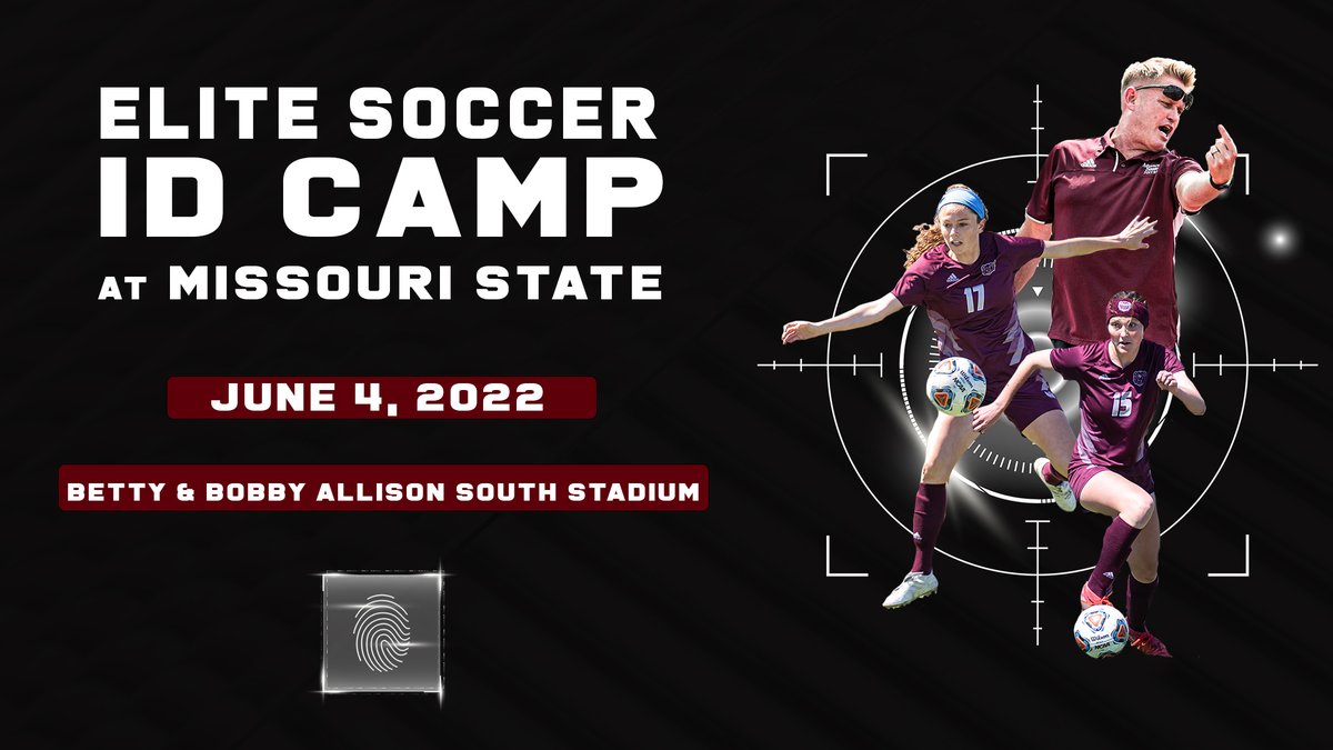 🚨 Sign-ups are now open for the Elite Soccer ID Camp at Missouri State 🚨

…souristatewomenssoccer.totalcamps.com

June 4, 2022
9:00am-4:00pm
$150