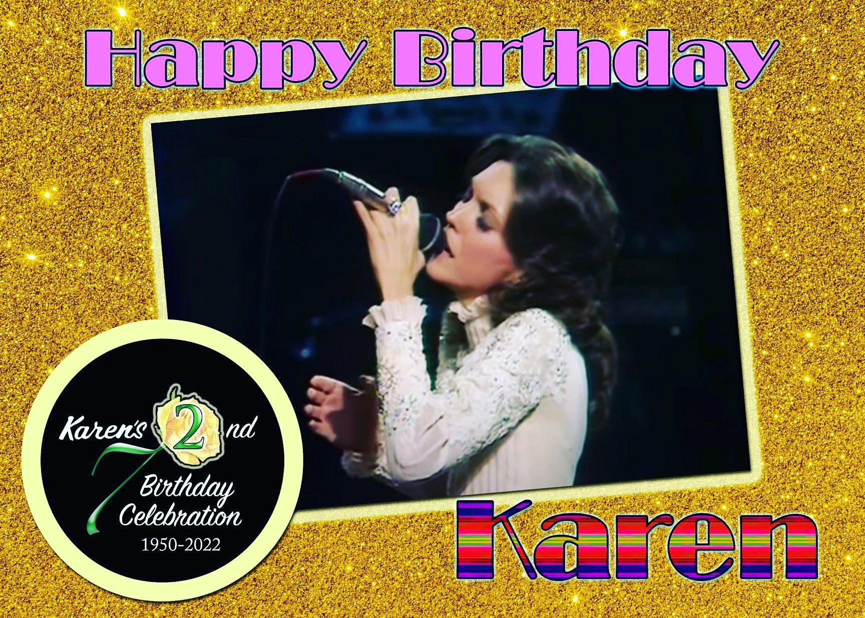 Happy Birthday to Karen Carpenter in heaven. She would have been 72 today. Born March 2, 1950. 