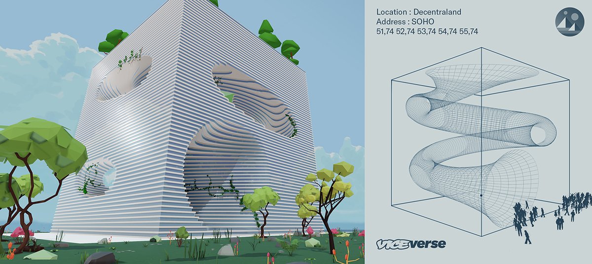 archinect's tweet photo. BIG unveils designs for Vice's new Decentraland headquarters 'Viceverse' 

https://t.co/KMmYHqAsqY

@BIGstertweets @BjarkeIngels @Decentraland #Metaverse #DigitalArchitecture https://t.co/T1F9XFrbz3