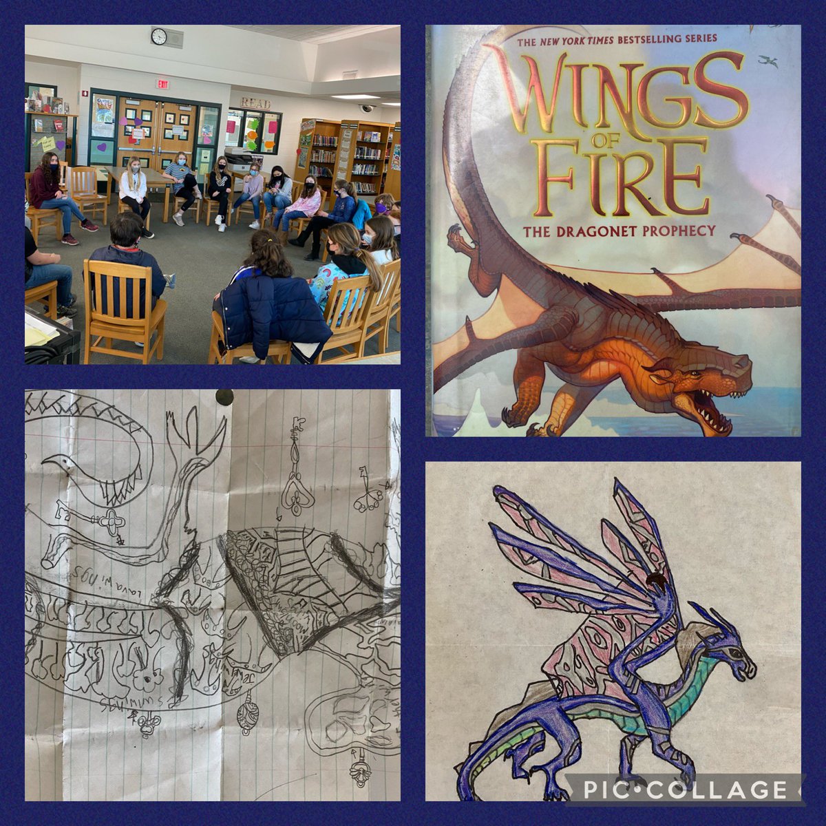 MrsDeFeoBRMS's tweet photo. Student created/led after school Wings of Fire book club. #creativity #readers #WingsofFire @BRMSrocks #makingnewfriends https://t.co/uu18obfzPu
