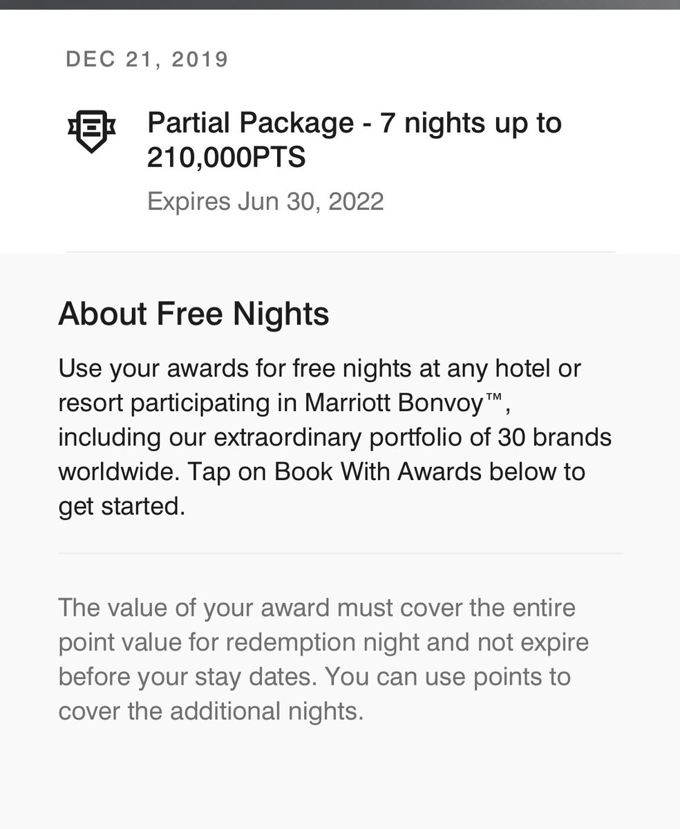 KerrPoints's tweet photo. @MarriottBonvoy did not deposit points for unused travel certs as they said they would. They changed the cert into a different kind of cert and left the same short expiration on it. This is not what Marriott spokesman and reps said would happen. #ExpectationsMet https://t.co/V8jHH4A1Wb
