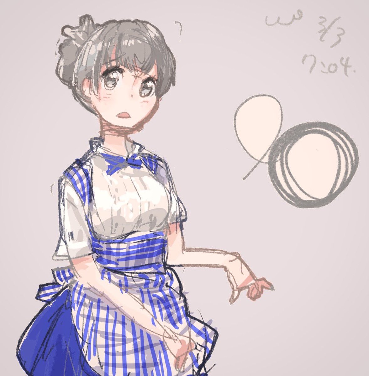 「目を大きく描きたいんだけど途端にデフォルメっぽくなってしまうのが悩み/寝坊して慌」|こーわのイラスト