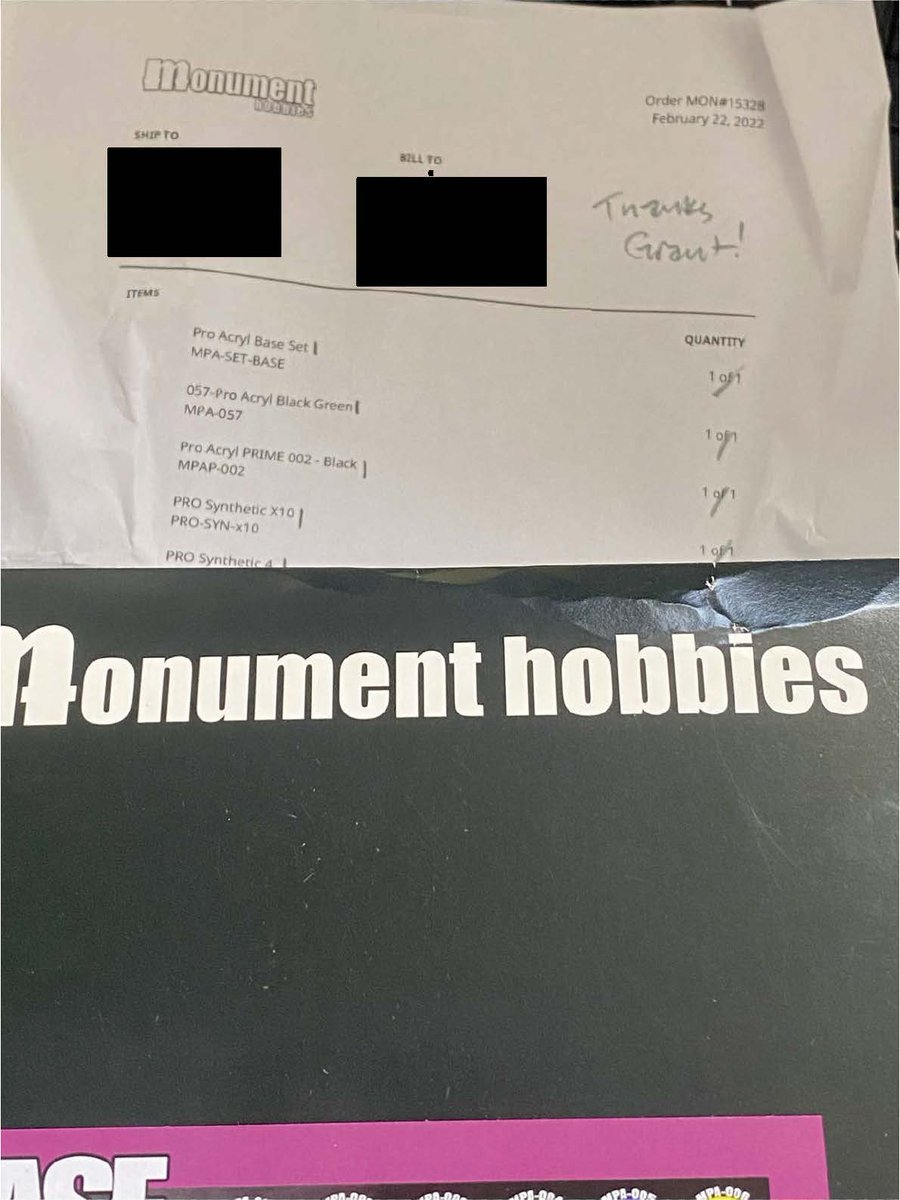 gnostech's tweet image. Sending love to @monumenthobbies. Having run customer success teams in the software industry, I appreciate the little things, like a quick note on an invoice. Add that to great service and a superior product and you have customers for life. #CustomerSuccess