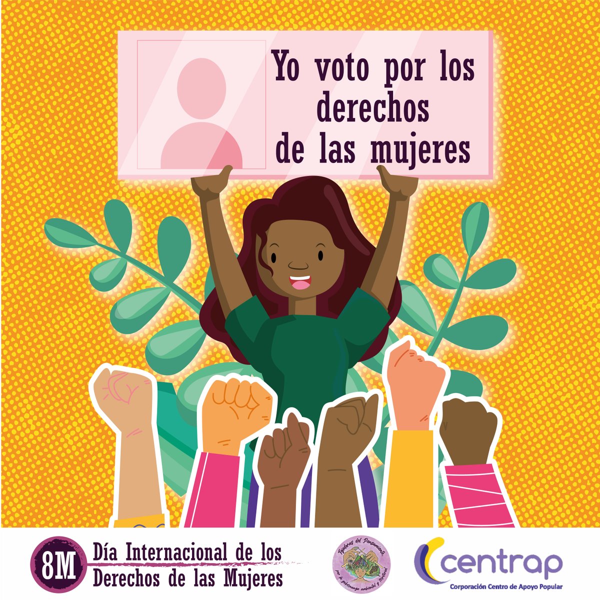 Yo voto por los derechos de las mujeres. 
8 de Marzo, Día Internacional de los Derechos de las Mujeres.
#8M
#votoconsciente