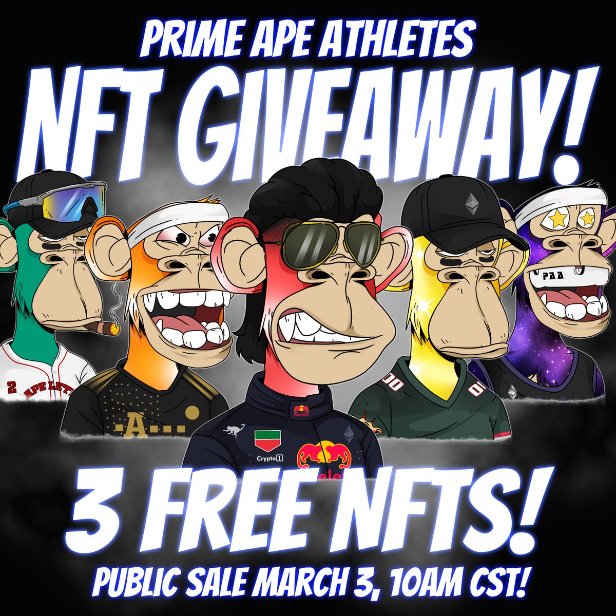 notnxrth's tweet photo. 🚨 FREE 3x NFT GIVEAWAY 🚨

I am giving away 3 Apelete NFTs from @primeapeathlete courtesy of their team!

How to enter: 👇

- Follow @primeapeathlete &amp; @todorokieth 🔔
- LIKE &amp; RT ♻️
- Tag Friends! 👪

Ends in 24HRS 🎉

#NFTGiveaway 
#NFTCommunity 
#NFTDrop 
#NFT 
#ad https://t.co/6zVsE7mGGQ