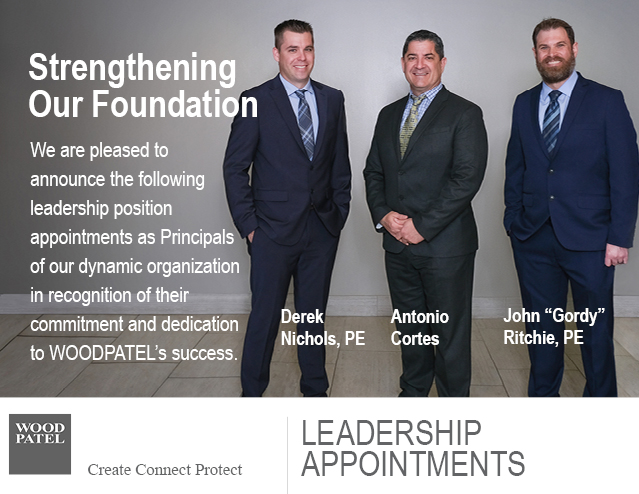 Wood_Patel's tweet photo. We focus on the future by identifying talented leadership to enhance our professional engineering organization in support of our commitment to create, connect and protect. We are pleased to announce the leadership position appointments as Principals of our dynamic organization. https://t.co/DeKHtuTdxi