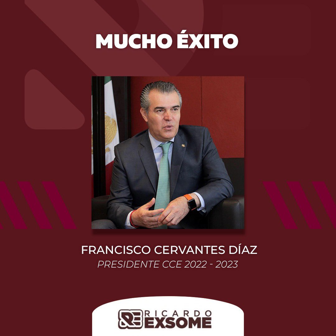 Ricardo_Exsome's tweet photo. Paco, muchas felicidades a ti y al CCE, estoy cierto que sabrás cumplir a cabalidad el periodo 2022-23 de la presidencia del #CCE. Éxito!!! https://t.co/I2vbmUHQcY