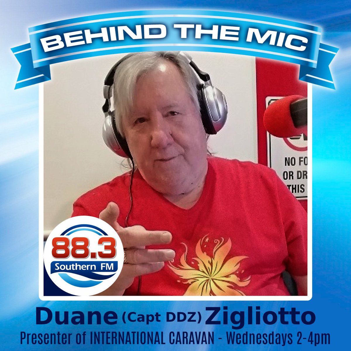 Another Wednesday, another presenter unmasked. This week we introduce you to Duane (Capt DdZ) Zigliotto, presenter of International Caravan, Wednesdays from 2pm - 4pm. From London to Melbourne, Tokyo to Rio... all your international music memories and a touch of local nostalgia!