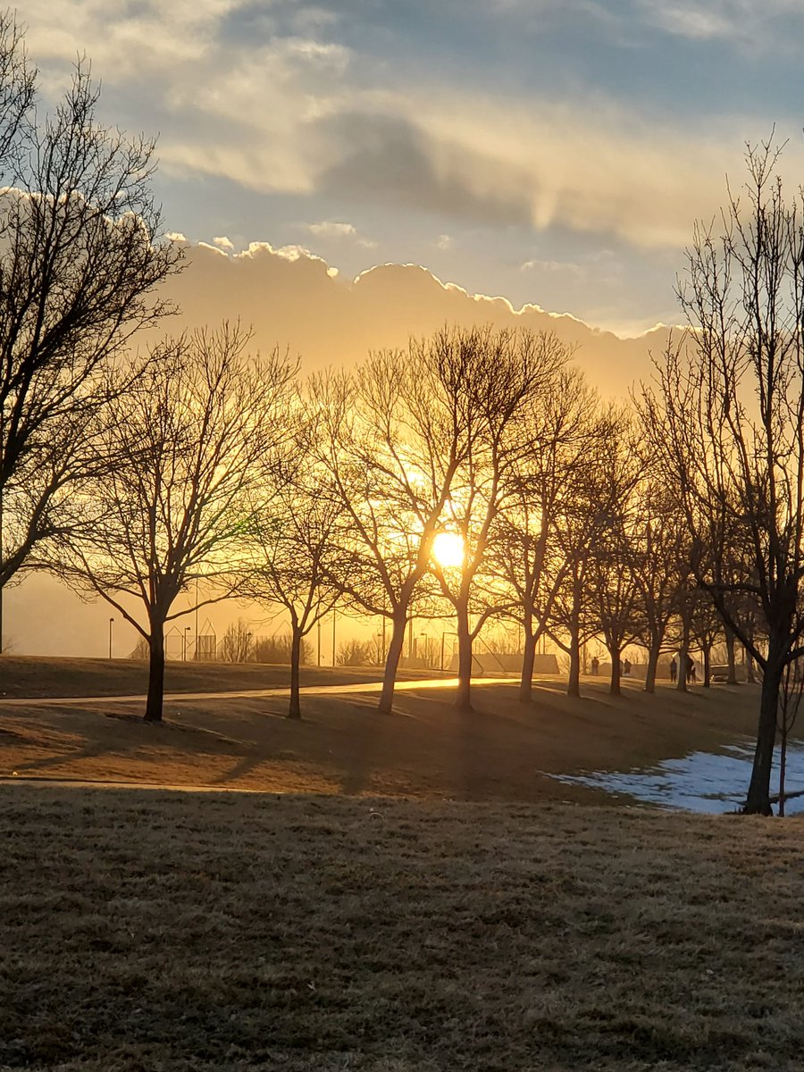 Sun setting in Denver.