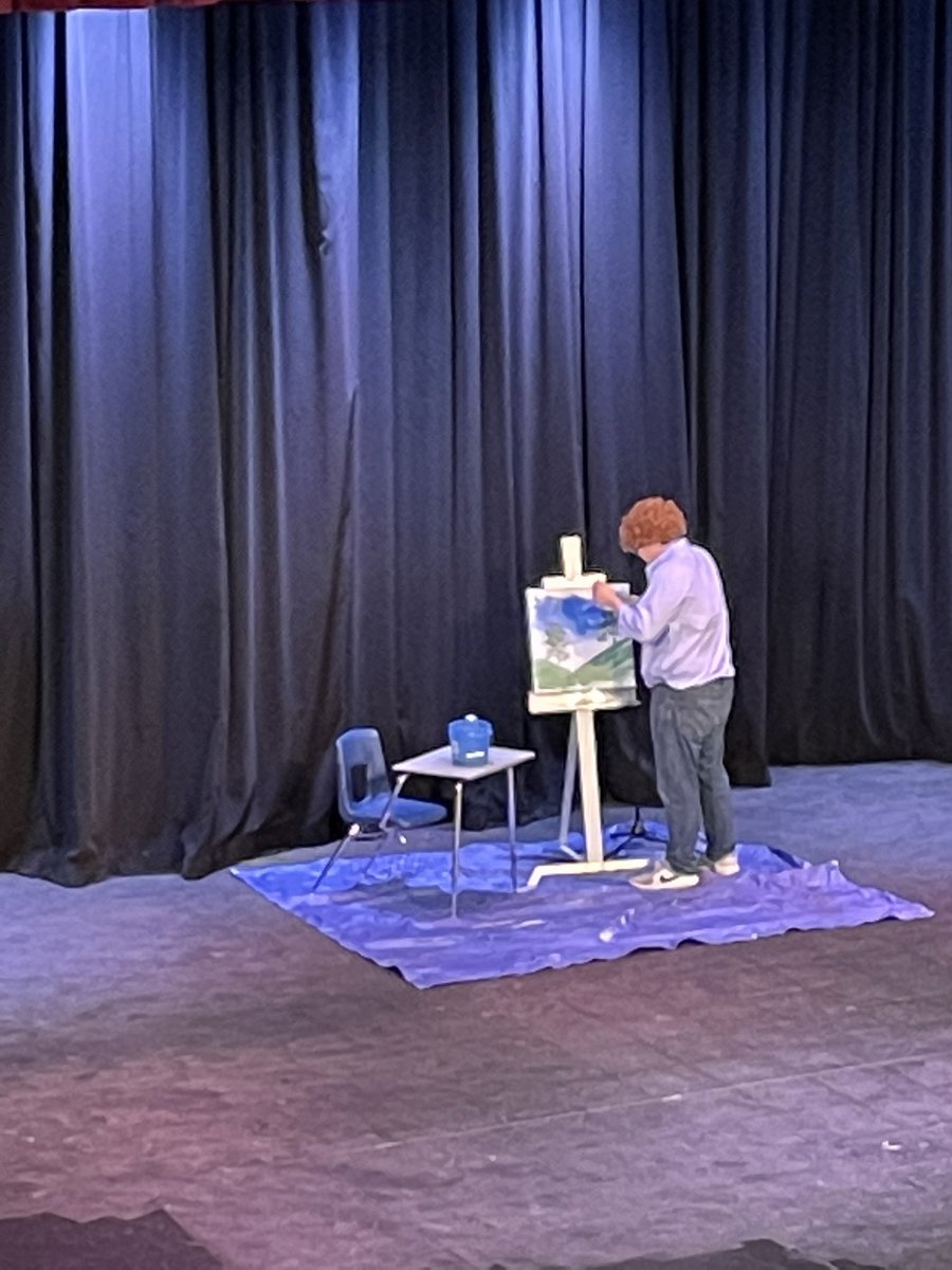 Rob Burnside (@rburn10) on Twitter photo Who knew Bob Ross would be painting happy little trees during the <a href="/EAST_HAWKS/">Lakota East High</a> <a href="/LakotaSpark/">Lakota Spark</a> Mr. Lakota East event? #theEASTway Who knew Bob Ross would be painting happy little trees during the <a href="/EAST_HAWKS/">Lakota East High</a> <a href="/LakotaSpark/">Lakota Spark</a> Mr. Lakota East event? #theEASTway
