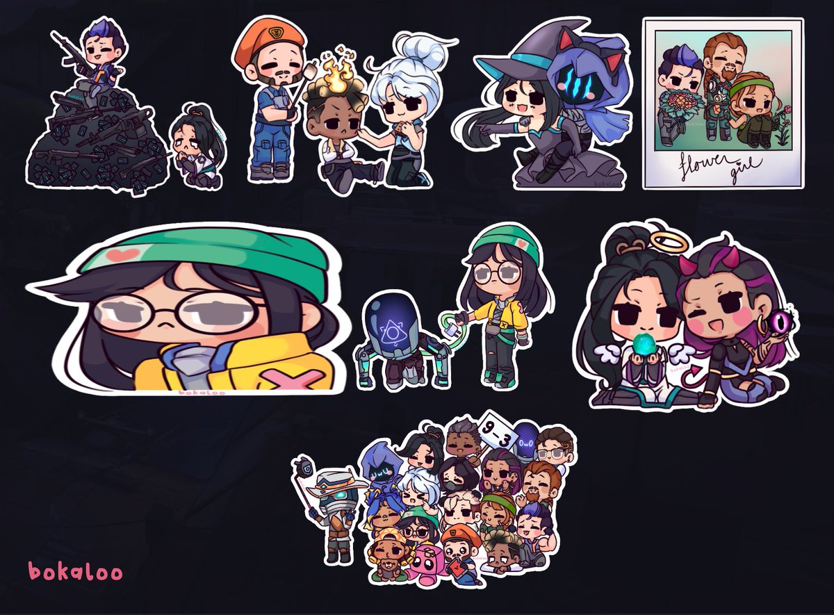 BokalooVt's tweet image. I created 29 Valorant sprays during the month of February! (◍•ᴗ•◍) Here is my mini boka battlepass: