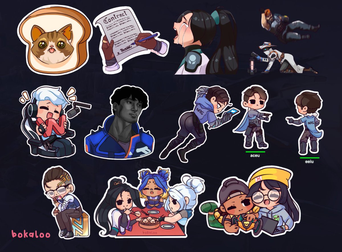 BokalooVt's tweet image. I created 29 Valorant sprays during the month of February! (◍•ᴗ•◍) Here is my mini boka battlepass: