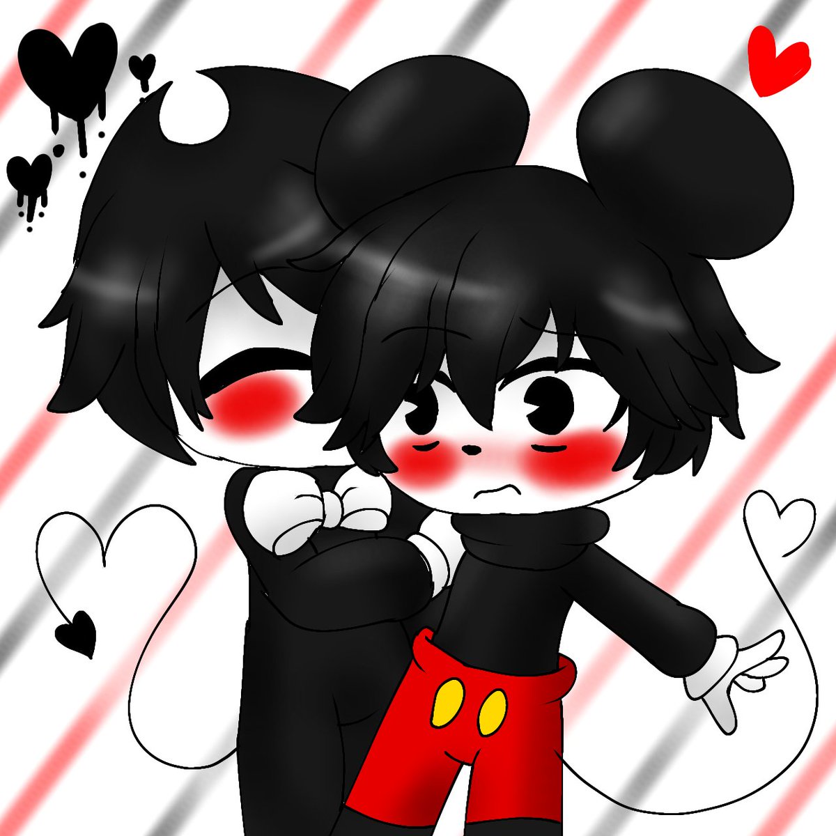 Toons366's tweet photo. #bendymouse #MickeyxBendy

Hize Un Edit Gacha Club Con
Mi Ship el Bendy x Mickey

La verdad, me Gustó Mucho el
Resultado nwn ✨🖤❤️🖤💕

(El brazo de Mickey Está Detrás de Bendy) https://t.co/8WrZLxTxDf