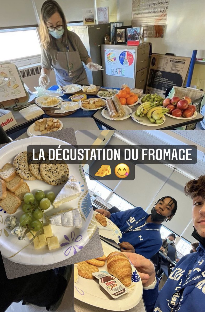 KCiringione's tweet photo. Cheese tasting in French 2 after completing our in depth food unit. 🧀Brie, Camembert, Roquefort or Gruyère? Brie for the win! https://t.co/bcOIybi67o