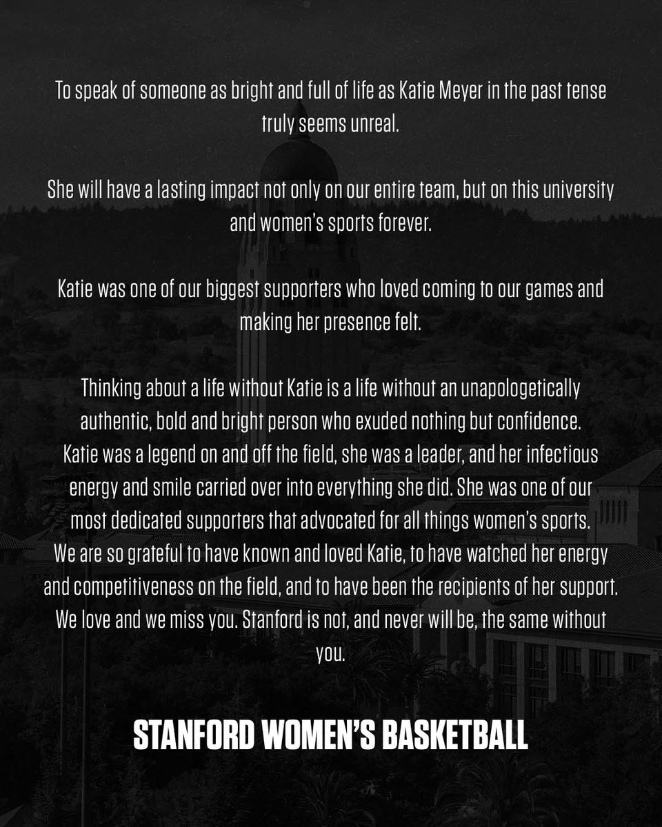 Katie Meyer will have a lasting impact on our entire team, Stanford University and women's sports forever.
