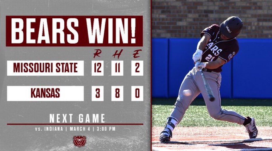 Missouri State baseball simply was not fucking around today, 7 nukes as a team 3 guys with multi-homer games @MSUBearBaseball