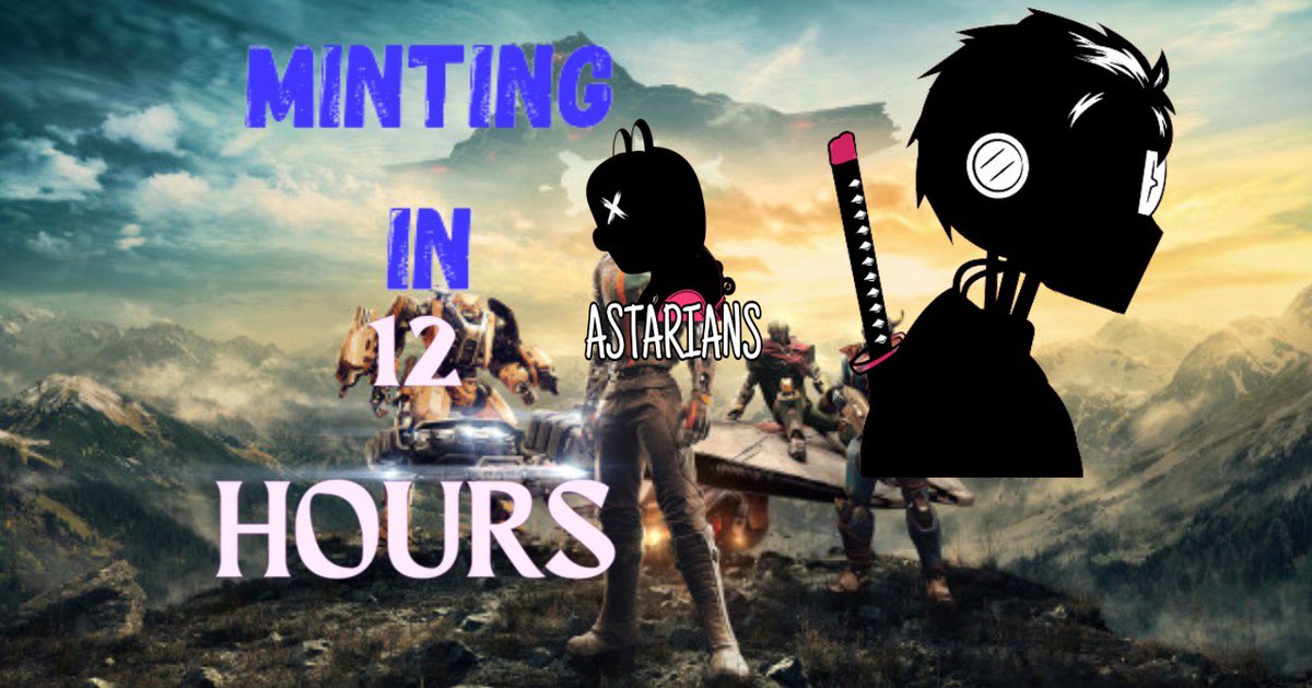 Are you ready ? 
Minting begins in just 12 hours!! 

Astarians aren't just an NFT collection. 

Roadmap includes Astar NFT dao, Derivative NFT collections, Charity donations and NFT Raffles. 
🌐 astarians.com 
Mint cost: 450 ASTR 
Max mint: 5 
Total supply: 5000