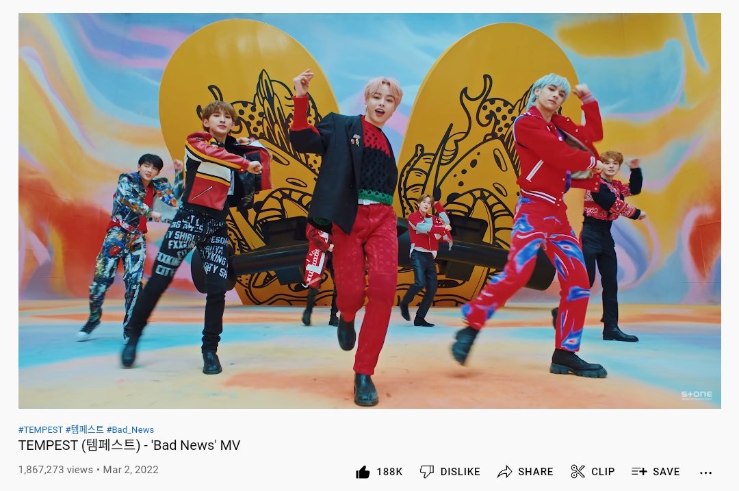 hanbinstreaming's tweet photo. Less than 133k views and we will achieve 2 Million views! iEs, Stream BAD NEWS MV on YouTube now! ❤️🌀

#TEMPEST #TPST #템페스트
@TPST__official @TPST_twt https://t.co/EntXMoKeS5