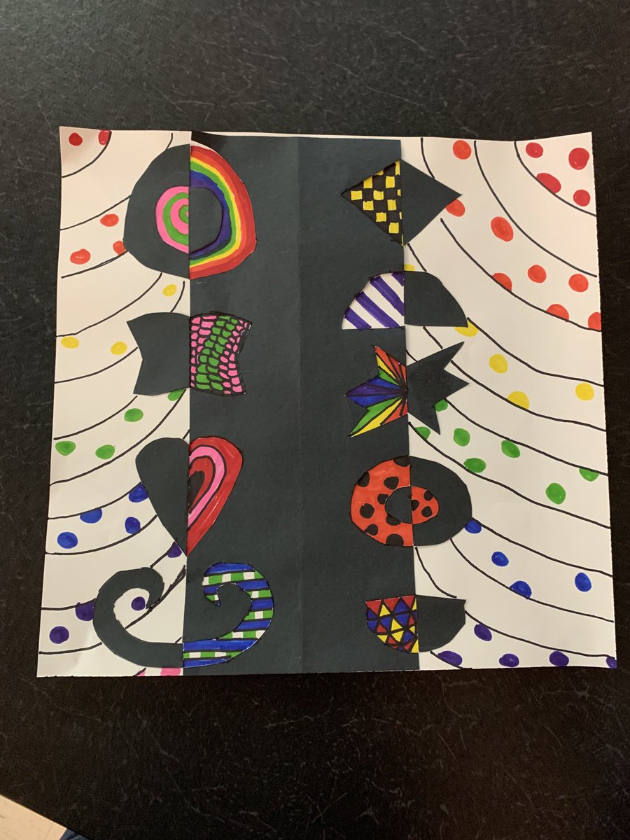 charistaylorART's tweet photo. Pushed the lesson even further with these amazing 5th graders and added patterns to ALL of the negative space. WOW!!!  ⁦@TeamRBES⁩ ⁦@ComalFineArts⁩ #5thgrade #notans https://t.co/3qo19eSBWY