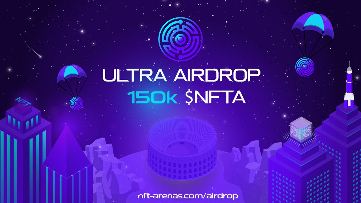 Our Airdrop started! 150k $NFTA Tokens!!
Get them here: nft-arenas.com/airdrop

#airdrop #Multiverse #airdropalert #AirdropCrypto #playtoearn