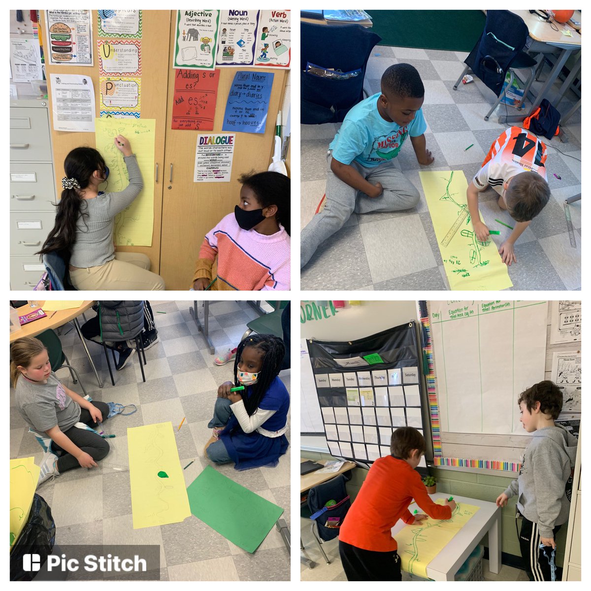 Practicing measuring to the nearest 1/2 and 1/4 inch by creating our own beanstalks and then measuring different lengths on them! <a href="/VincentFarmBCPS/">VincentFarmBCPS</a>