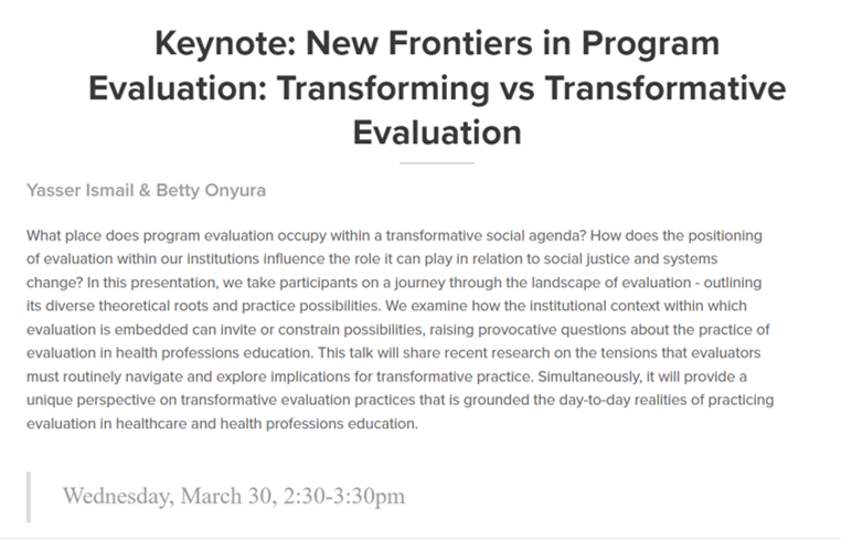 StellaHPE's tweet photo. Excited for this keynote by @Betty_EvalEd and Yasser Ismail at Teaching for Transformation: Annual Conference+ #tfortac 
Learn more and register here: https://t.co/KIZ75Uuvd8 @CentreforFacDev @IPEUofT https://t.co/i6Q2BscYc5