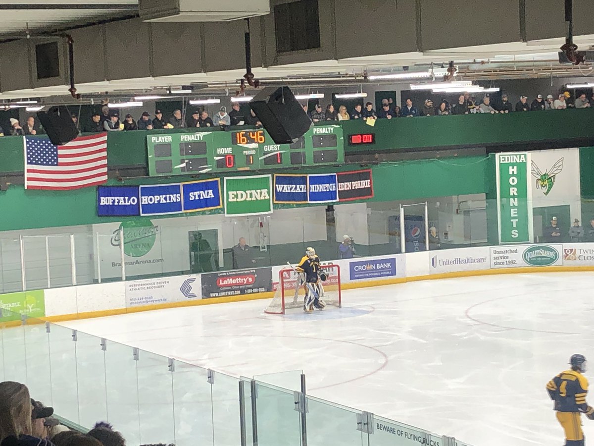 thauserkstp's tweet photo. Sold out Braemar Arena in Edina is as loud and electric as I’ve heard it since Edina West-Edina East games in the 70’s and 80’s. Chaska-Prior Lake playing for Section 2AA title. Neither team has ever been to State Tourney. PL scored 9 seconds in…Chaska tied up 1-1 5 min later. https://t.co/sQCXcylYf2