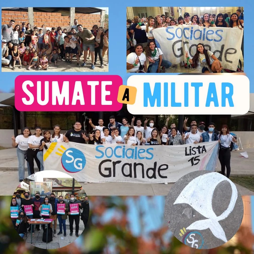 SocialesGrande's tweet photo. Nuestro proyecto es el de una Universidad en vínculo con su Comunidad, con nuestros Barrios, con los Derechos Humanos, el Feminismo y el Ambientalismo ♻️

Mandanos un mensaje 📩 y te contamos cómo empezar a participar con nosotras y nosotros.

SUMATE A SOCIALES GRANDE.
LISTA 15. https://t.co/rjRDjt0Sjq