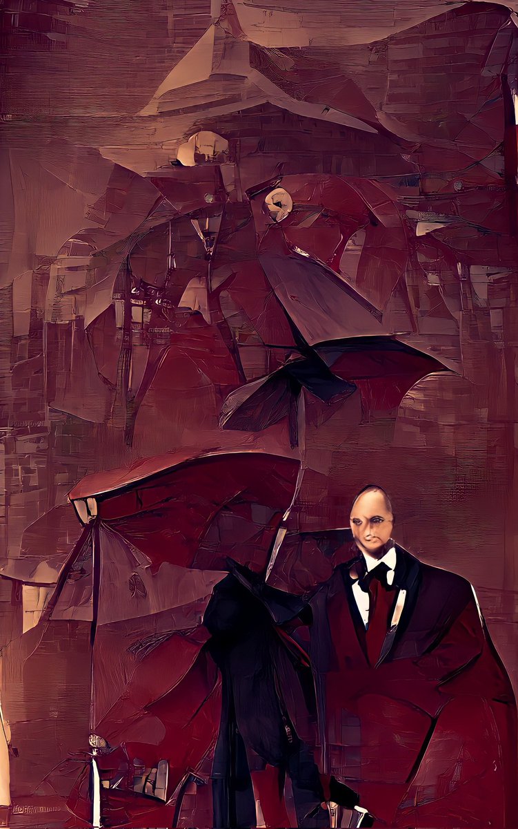 i_petrify's tweet photo. @Kairos_Alliance 

~ The Tall Bald Man In The Grey Suit Holding A Red Umbrella ~

Artificial Intelligence Generated https://t.co/SnQVyyYBg4