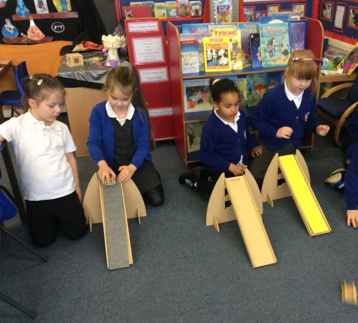 DeltaRowenaAc's tweet image. Today the Science Stars have been exploring how different surfaces and gradients affect the distance a car will travel. The children practised their accurate measuring skills. It was our final club so they were all very excited to receive their certificates too! #ScienceStars