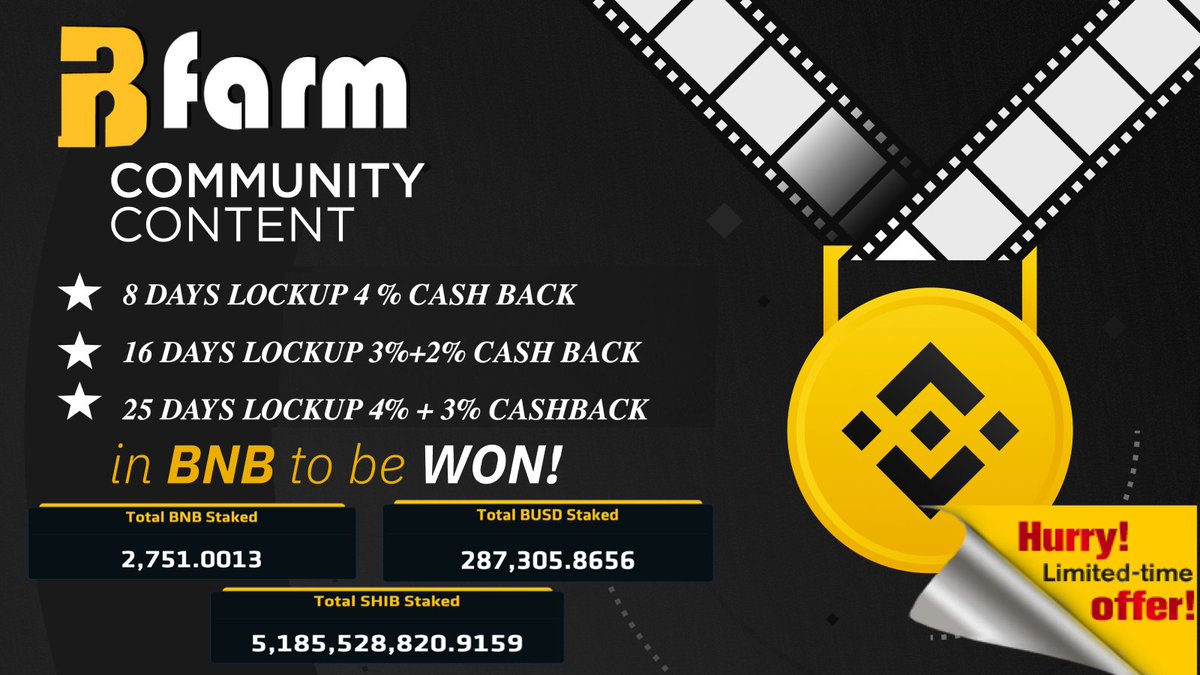 B_Farmb's tweet photo. 🚀Bonza Offer Announcement 📢
👉Invest With Any Plan OF BNB POOL And Send Screenshot With Your Wallet 
 Share: @suppport_bfarm

🥳Community Gives you an instant bonus 
✅8 DAYS LOCKUP 4% CASHBACK 
✅16 DAYS LOCKUP 3%+2% CASHBACK 
✅25 DAYS LOCKUP 4% +3% CASHBACK https://t.co/twSGs7slzw