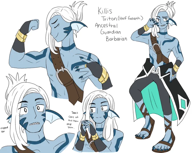 actually updated Killis' design a bit…. didnt realize Tritons are actually shorter than humans on average 😝 