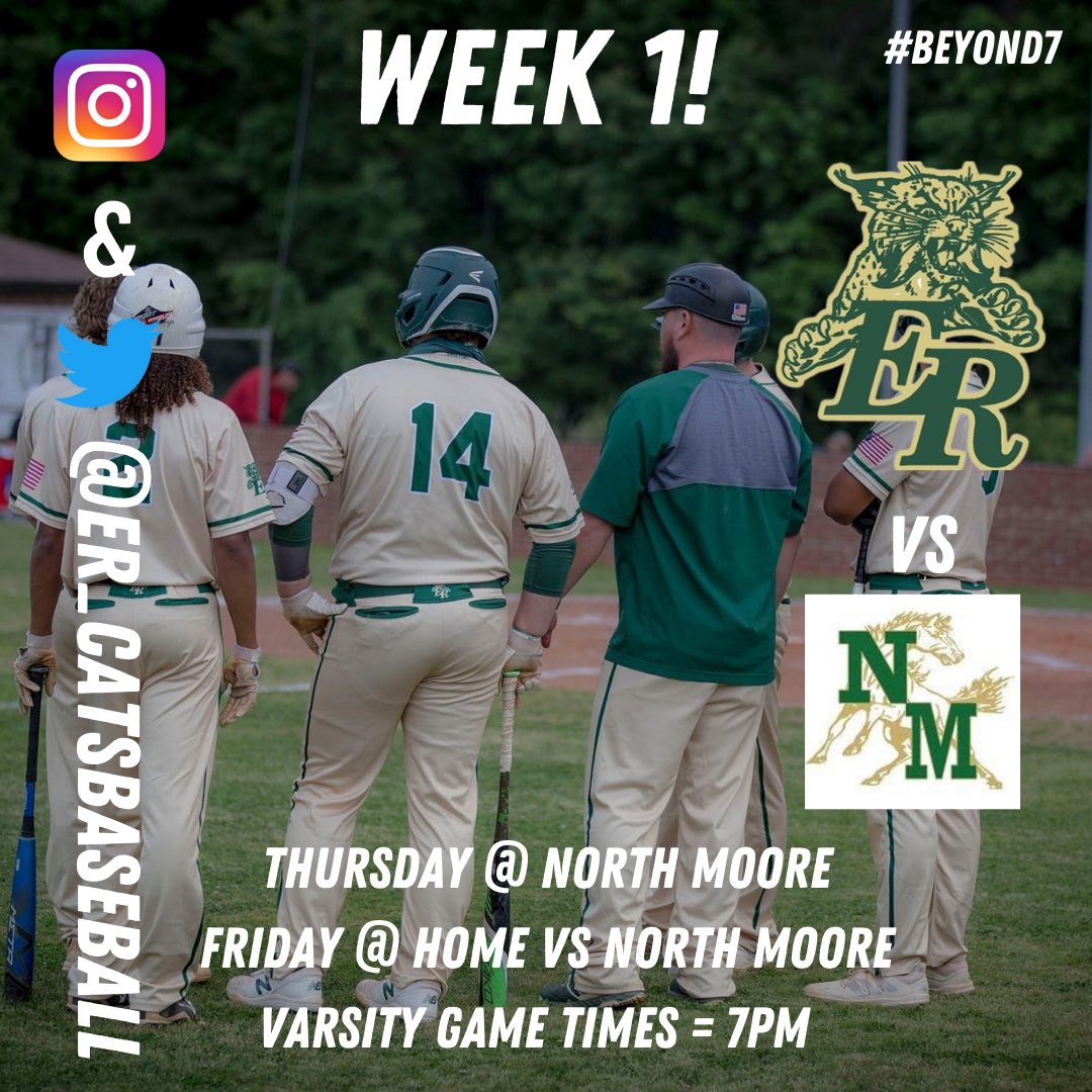 ER_CatsBaseball's tweet photo. 🚨WEEK 1 IS HERE!!!🚨
Family. Brotherhood. Hustle and Effort. Opening Day Tomorrow!!! #GoCats #ERCatsBaseball #Beyond7 https://t.co/cY2xAZmYO3