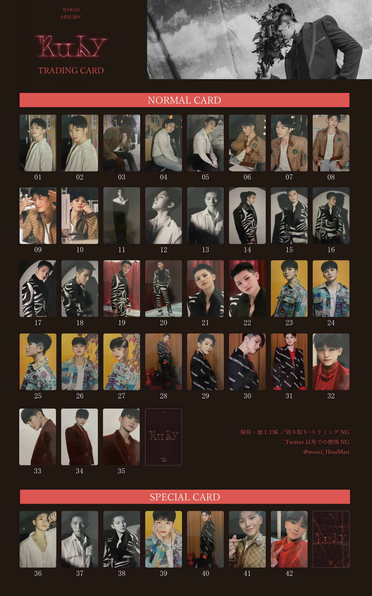 seventeen Ruby woozi セブチ ウジ トレカ コンプリート seventeen Ruby woozi セブチ ウジ トレカ コンプリート