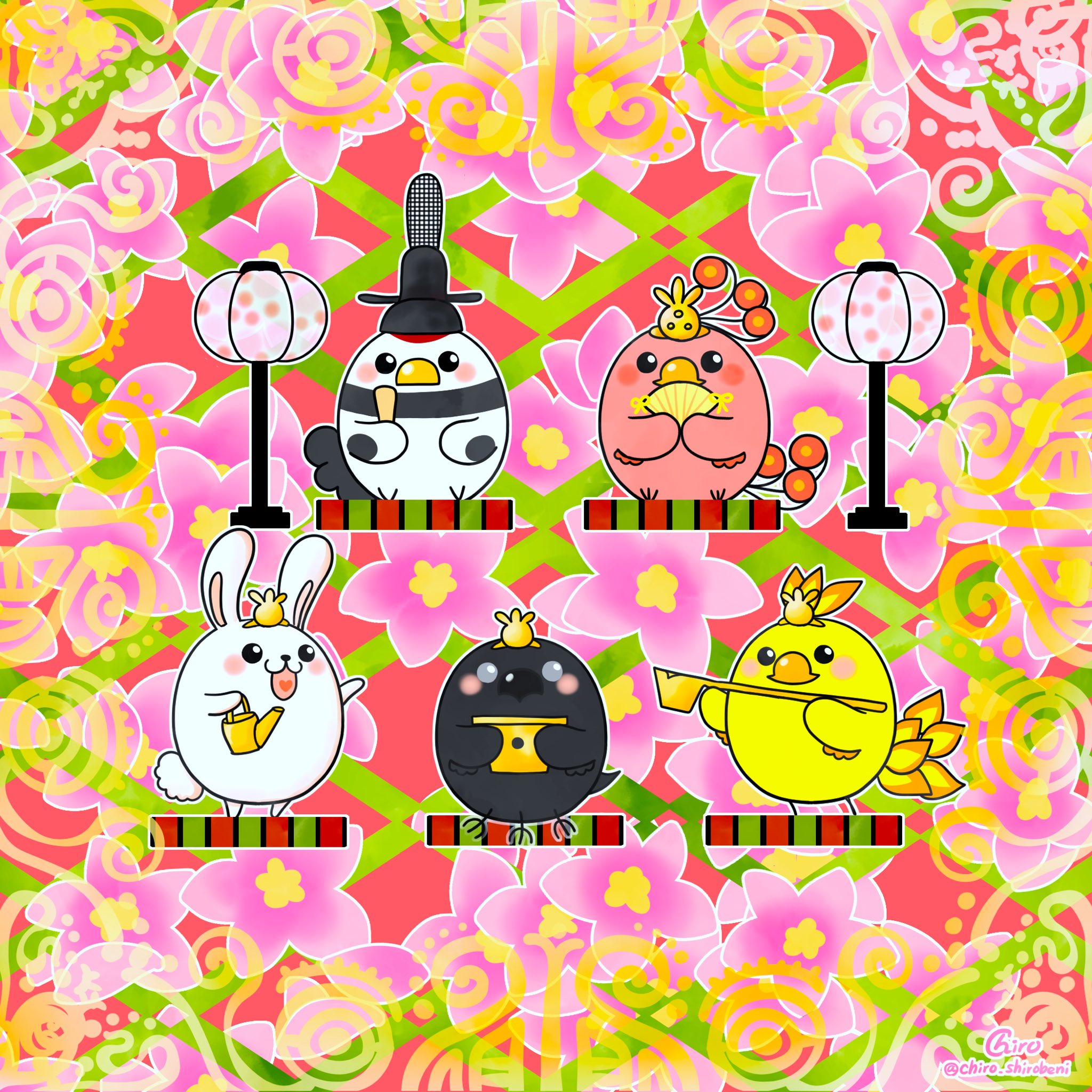 Chiro Office桜風 桃の節句 イラスト 創作イラスト Illustration 桃の節句 雛人形 3月3日 みんなで楽しむtwitter展覧会 絵柄が好みっていう人にフォローされたい 絵描きさんと繋がりたい T Co Fgx1ftkaqp Twitter