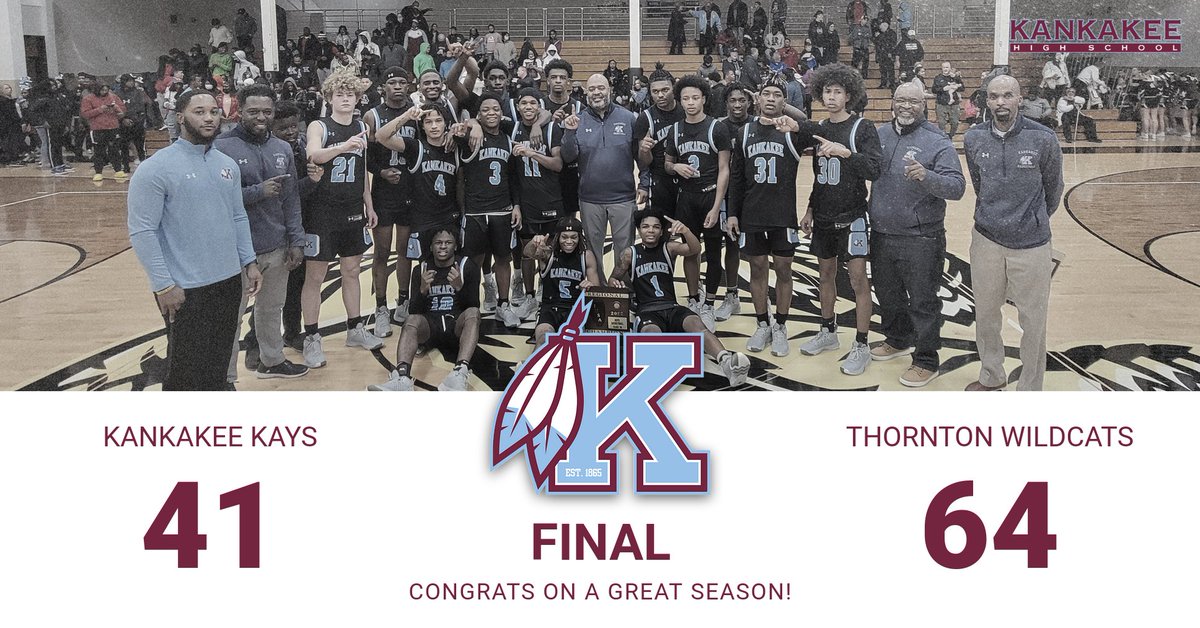 Kankakee Mens Basketball's season comes to an end tonight. Congratulations on a great season! #WESTAYREADY #KAYUP